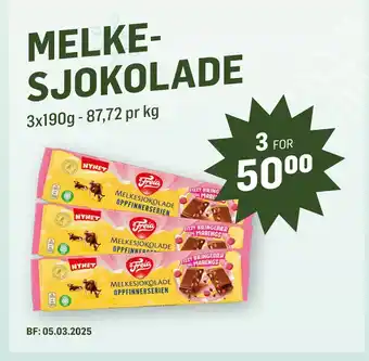 Holdbart MELKESJOKOLADE tilbud