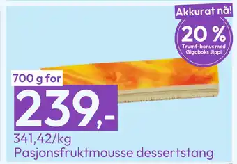 Gigaboks Pasjonsfruktmousse dessertstang tilbud