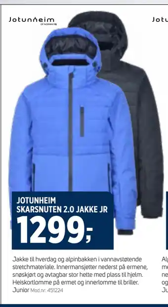 Sport 1 JOTUNHEIM SKARSNUTEN 2.0 JAKKE JR tilbud