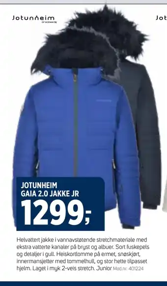 Sport 1 JOTUNHEIM GAIA 2.0 JAKKE JR tilbud