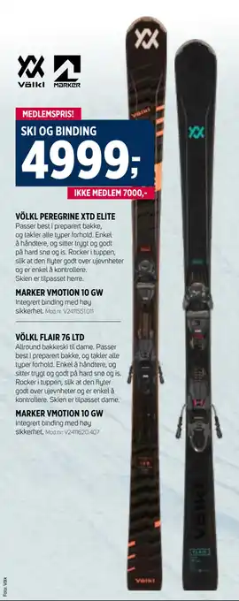 Sport 1 SKI OG BINDING tilbud