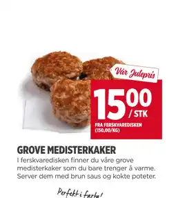 Meny GROVE MEDISTERKAKER tilbud