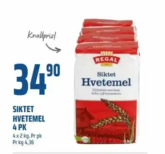 Coop Obs Siktet hvetemel 4 pk tilbud