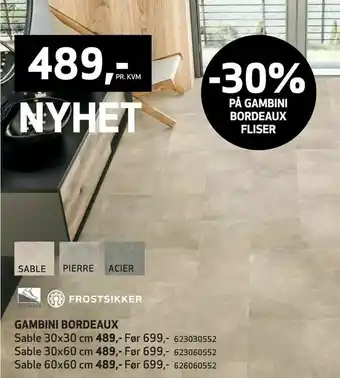 Flisekompaniet Gambini bordeaux tilbud