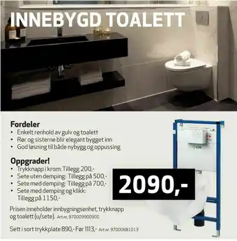 Flisekompaniet Innebygd toalett tilbud