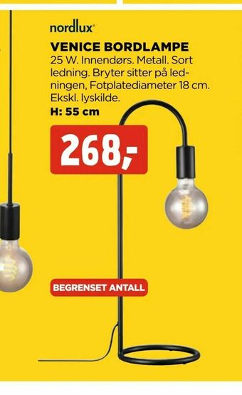 jem & fix Venice bordlampe tilbud