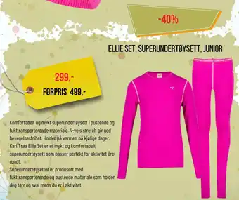 XXL Sport Ellie set, superundertøysett, junior tilbud