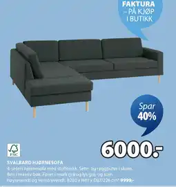 JYSK SVALBARD HJØRNESOFA tilbud
