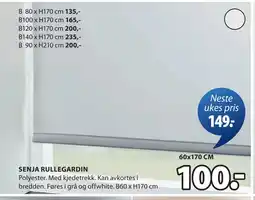 JYSK SENJA RULLEGARDIN tilbud