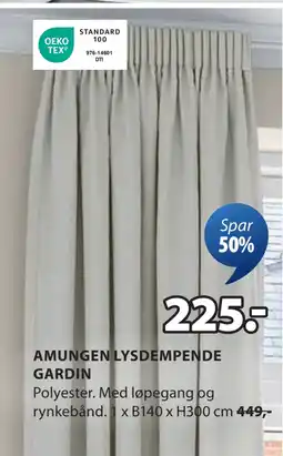 JYSK AMUNGEN LYSDEMPENDE GARDIN tilbud