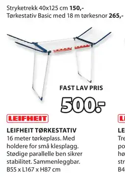 JYSK LEIFHEIT TØRKESTATIV tilbud