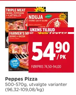 Meny Peppes Pizza tilbud