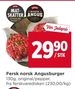 Meny Fersk norsk Angusburger tilbud