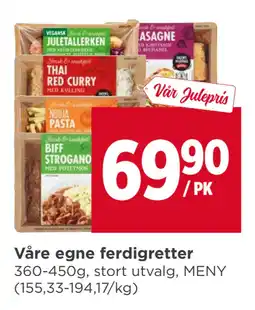 Meny Våre egne ferdigretter tilbud