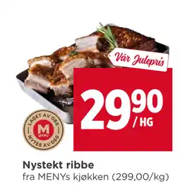 Meny Nystekt ribbe tilbud