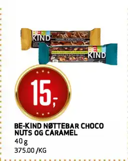 Bunnpris BE-KIND NØTTEBAR CHOCO NUTS OG CARAMEL tilbud