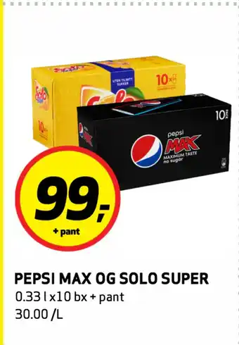 Bunnpris PEPSI MAX OG SOLO SUPER tilbud