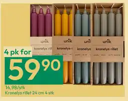 Gigaboks Kronelys rillet 24 cm 4 stk tilbud