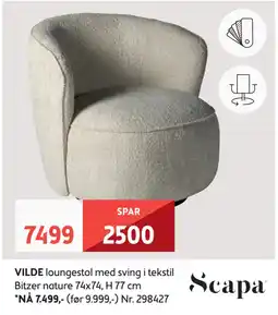 Bohus VILDE loungestol tilbud