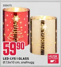 Europris LED-LYS I GLASS tilbud