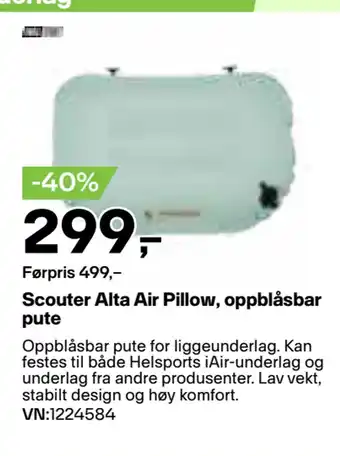 XXL Sport Scouter Alta Air Pillow, oppblåsbar pute tilbud