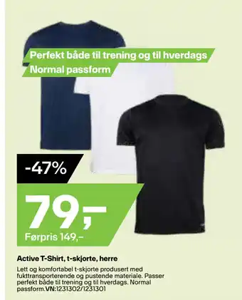 XXL Sport Active T-Shirt, t-skjorte, herre tilbud