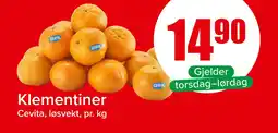 Spar Klementiner tilbud