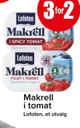 Spar Makrell i tomat tilbud