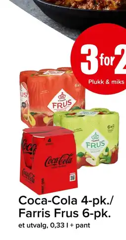Spar Coca-cola 4-pk./ farris frus 6-pk. tilbud