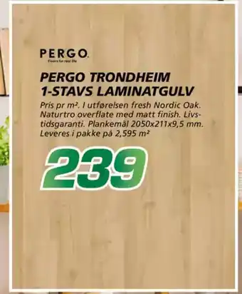 Coop Byggmix Pergo trondheim 1-stavs laminatgulv tilbud