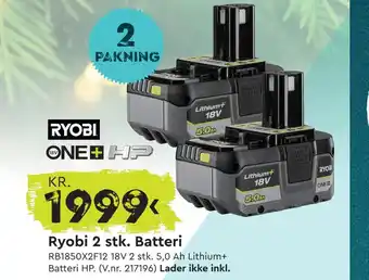 Mekk Ryobi 2 stk. Batteri tilbud