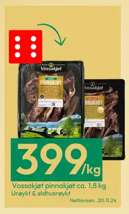 Gigaboks Vossakjøt pinnakjøt ca. 1,8 kg tilbud