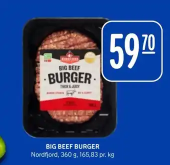 Rema 1000 NORDFJORD Big beef burger tilbud