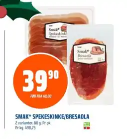 Coop Obs COOP Smak* spekeskinke/bresaola tilbud