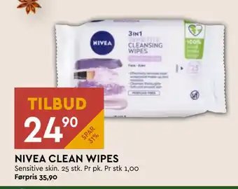 Coop Mega NIVEA CLEAN WIPES tilbud