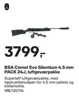 XXL Sport BSA Comet Evo Silentium 4.5 mm PACK 24J, luftgeværpakke tilbud