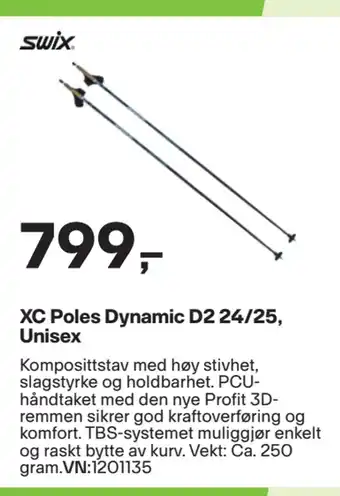 XXL Sport XC Poles Dynamic D2 24/25, Unisex tilbud