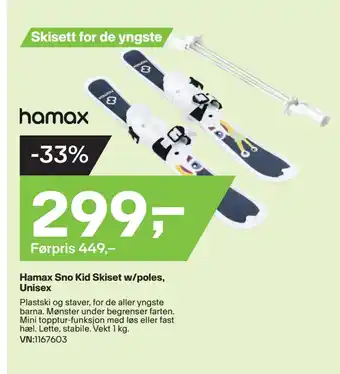 XXL Sport Hamax Sno Kid Skiset w/poles, Unisex tilbud