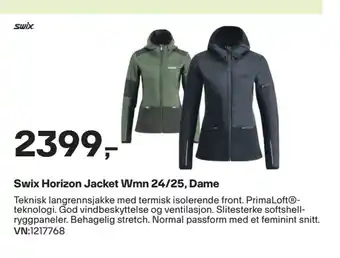 XXL Sport Swix Horizon Jacket Wmn 24/25, Dame tilbud