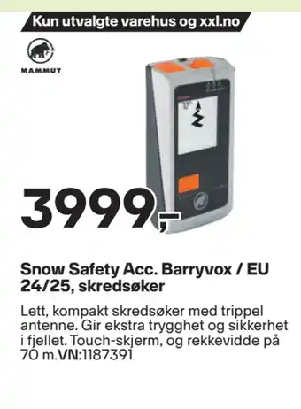 XXL Sport Snow Safety Acc. Barryvox / EU 24/25, skredsøker tilbud