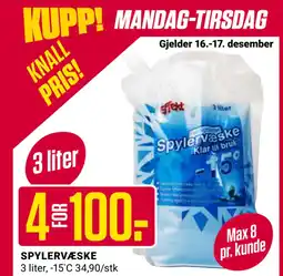 Europris SPYLERVÆSKE tilbud