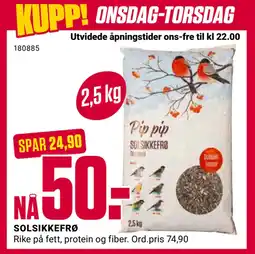 Europris SOLSIKKEFRØ tilbud