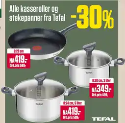 Europris Alle kasseroller og stekepanner fra Tefal tilbud