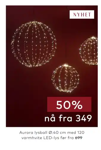 Skeidar Aurora lysball tilbud