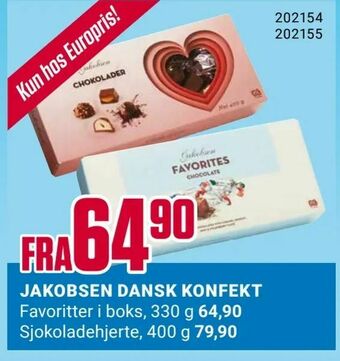 Europris Jakobsen dansk konfekt tilbud