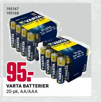 Europris Varta batterier tilbud