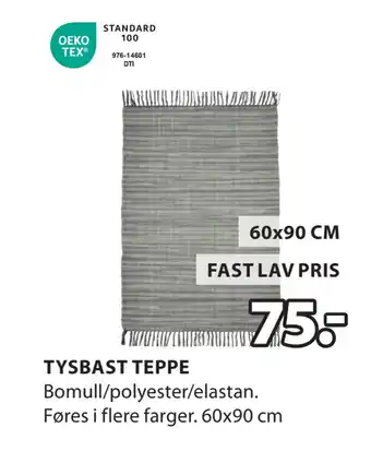 JYSK TYSBAST TEPPE tilbud