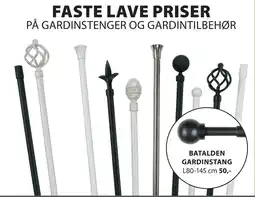 JYSK BATALDEN GARDINSTANG tilbud