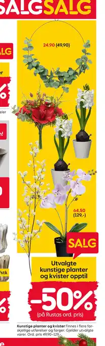 Rusta Kunstige planter og kvister tilbud