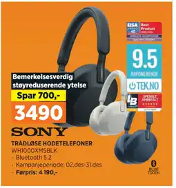 POWER TRÅDLØSE HODETELEFONER tilbud